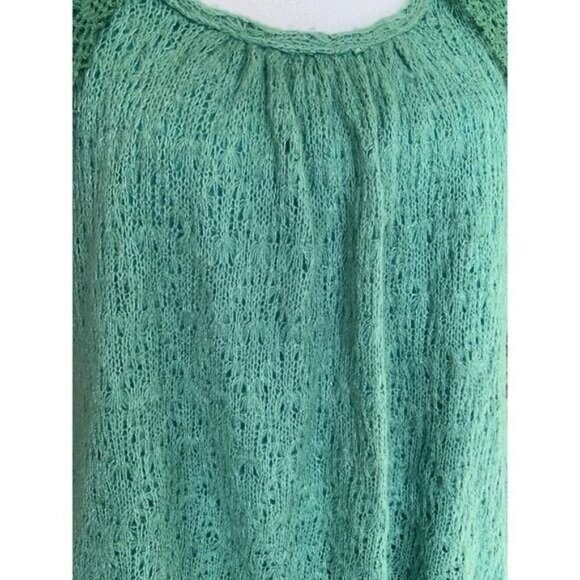 Lagenlook Dress Pretty Angel M Green Layers Ruffles Lace Crochet Fuzzy Lined - Picture 7 of 11